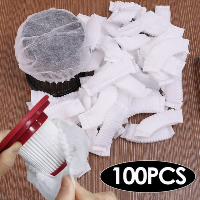 100 Stück Waschbare Einweg Staubsauger Filter Schutzhüllen aus Vlies für Handheld Staubsauger von VIBRATITE in Weiß - Bild 1