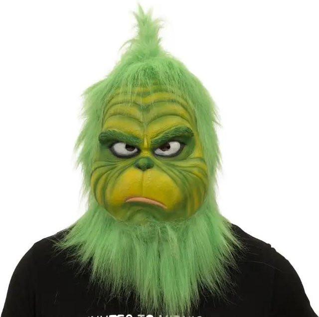Grünhaarige Cosplay-Maske, Der Grinch, Latex-Maske, Vollkopf-Maske - Bild 1
