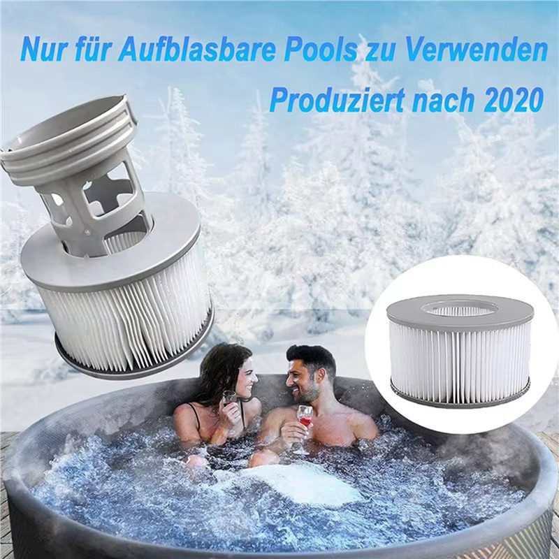 12 Ersatzfilterkartuschen für Mspa Whirlpools und aufblasbare Pools ab Modelljahr 2020 in Weiß und Grau - Bild 4