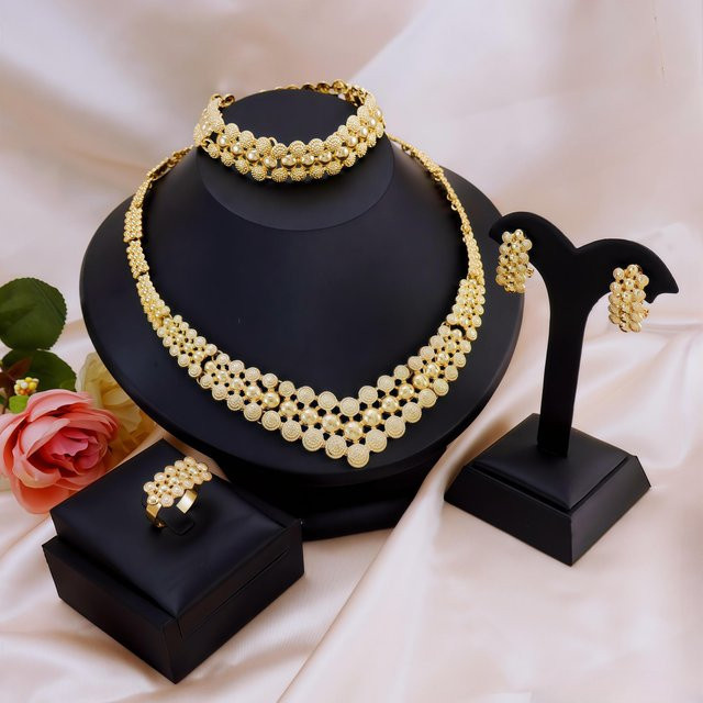 Lucky Star Jewelry Schmuck-Set, 14 Karat Gold, Zirkonia, Damen, 42cm - Bild 1