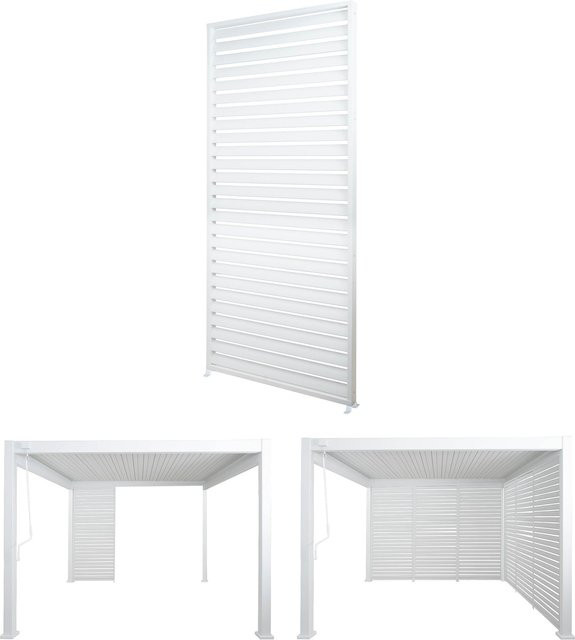 MCW Aluminium Lamellenwand für Pergola N94 Sichtschutz Modul in Weiß, Höhe: 213 cm, Breite: 94 cm - Bild 1