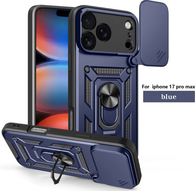 Magnetische Stoßfeste Panzerhülle für Apple iPhone 17, 16, 15, 14, 13, 12 Pro Max, Air, Plus und Mini in Blau - Bild 1