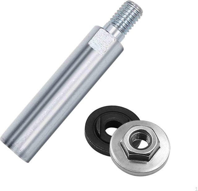 SunshineTek Winkelschleifer-Verlängerungsstange mit M10-Gewinde und Hex Plate in Silber, Schaftlänge: 8 cm - Bild 1