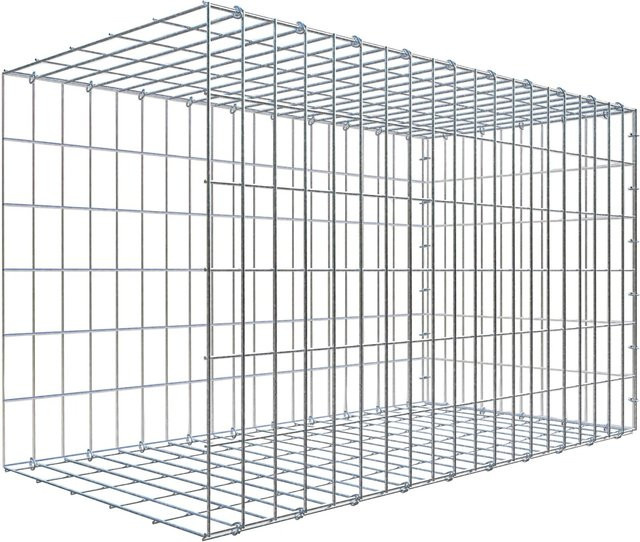 Gabiona C-Ring Anbaukorb Typ 2 in Silbergrau, Maschenweite 5 x 10 cm, B/H/T: 60 x 100 x 50 cm - Bild 1