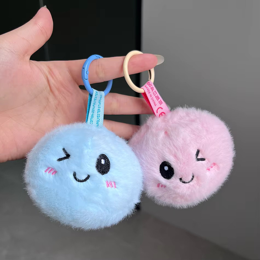 Bandai Kawaii Niedlicher Plüsch-Teigtaschen-Schlüsselanhänger mit Kugelkette - Bild 2
