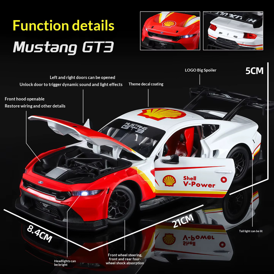 Maisto Ford Mustang GT3 Automodell, 1:24, Metall - Bild 5