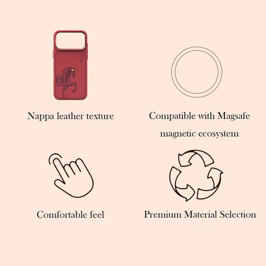 Magnetische Leder-Schutzhülle für Xiaomi 17 Ultra in Rot - Bild 2