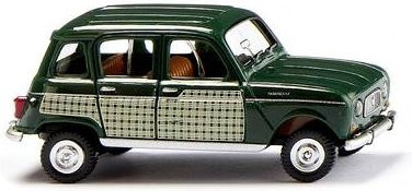 Wiking Modellauto Renault R4 Parisienne H0 in Dunkelgrün, Hellelfenbein, Ockerbraun und Silber