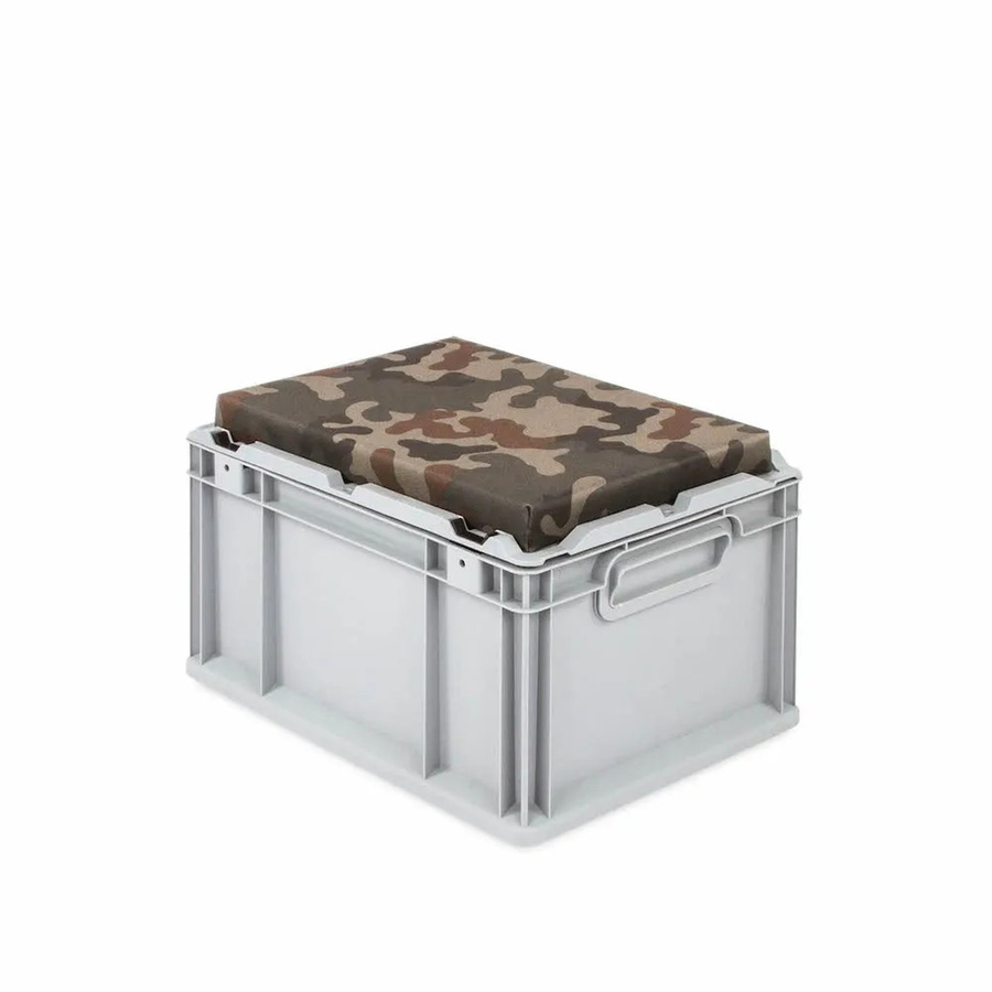 PROREGAL Eurobox NextGen Seat Box Camouflage Sitzbox aus Kunststoff, Farbe: Grau, H x B x T: 26,5 x 30 x 40 cm - Bild 2
