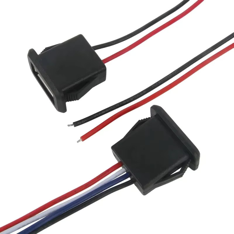 ELECAPITAL USB 2.0 Weibliche Power Jack Buchse mit PH2.0 Kabel und 2/4 Pin Lade Port Stecker in Schwarz - Bild 3