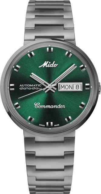 Mido Commander Armbanduhr Automatik, Edelstahl, Grün, 37 mm, Unisex - Bild 1
