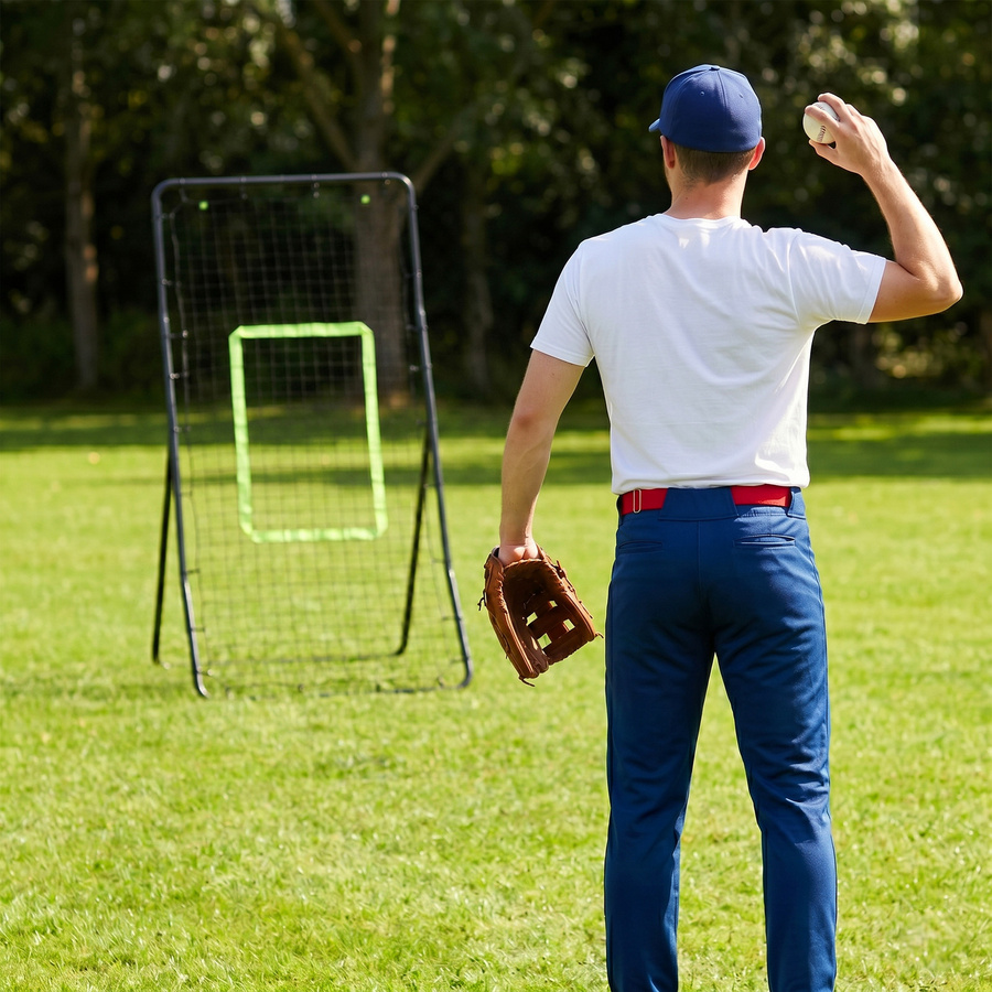 HOMCOM Kickback Rebounder Tor Fußball Trainingshilfe aus Stahl und PE Schwarz - Bild 2