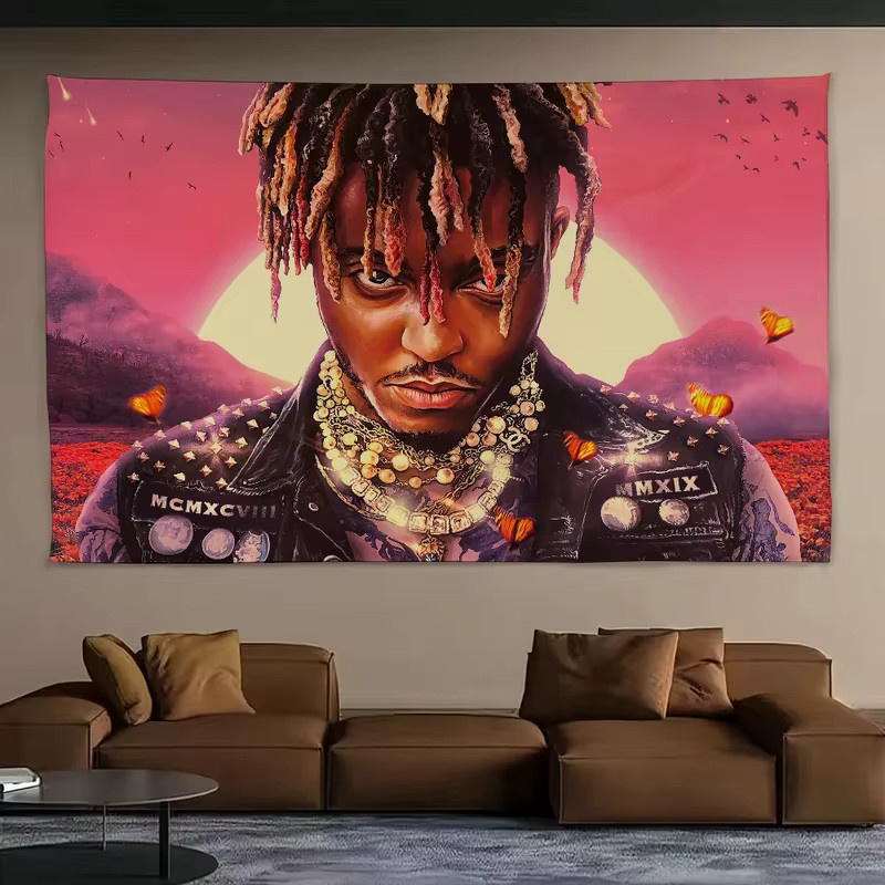 VIKAMA Juice WRLD Wandteppich Musik-Kunst Wandbehang Multicolour B: 70 cm, H: 50 cm - Bild 3