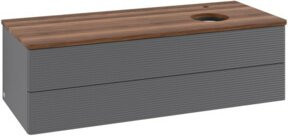 V&B Waschtischunterschrank Antao mit Frontstruktur und Beleuchtung in Weiß, B/T/H: 120 x 50 x 50 cm - Bild 1