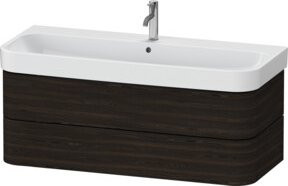 Duravit Waschtischunterschrank Happy D.2 Plus Wandhängend in Nussbaum Gebürstet mit 2 Schubkästen Breite: 117,5 cm, Tiefe: 49 cm - Bild 1