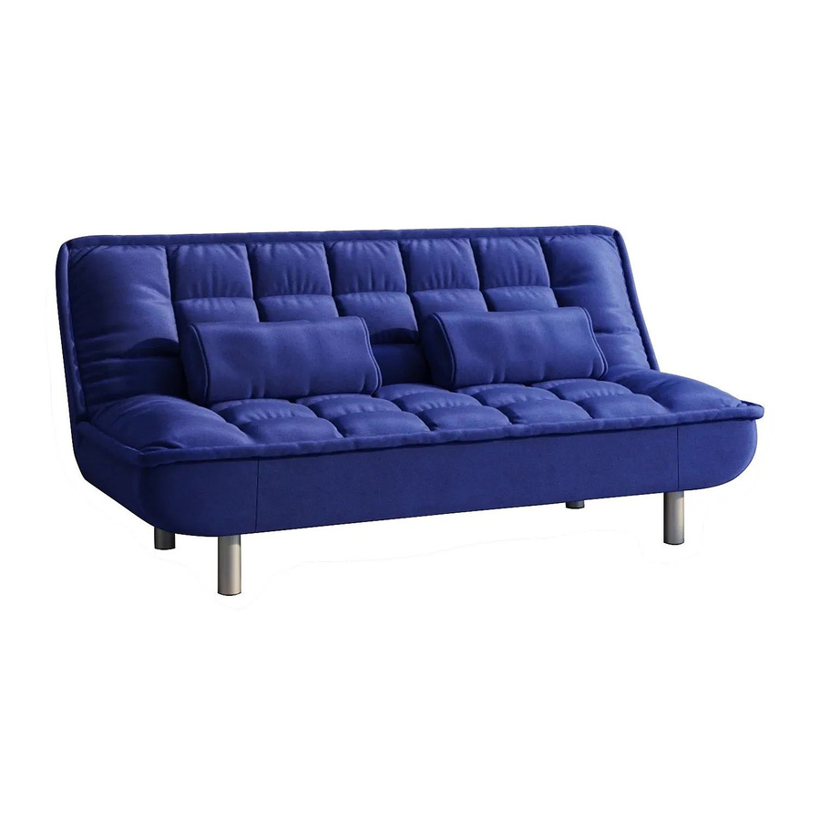 Schlafsofa Mishan von Vente-unique in Königsblau mit Click-Clack-Funktion und Microfaser-Bezug, Breite: 196 cm - Bild 2