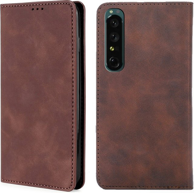 Sony Brieftaschen-Flipcase aus mattem Leder in Braun für Xperia Ace Pro, Xperia 20 8 Lite und Xperia 10 Plus (Modelle I bis VI) mit Kartenfach und magnetischem Schutzumschlag - Bild 1