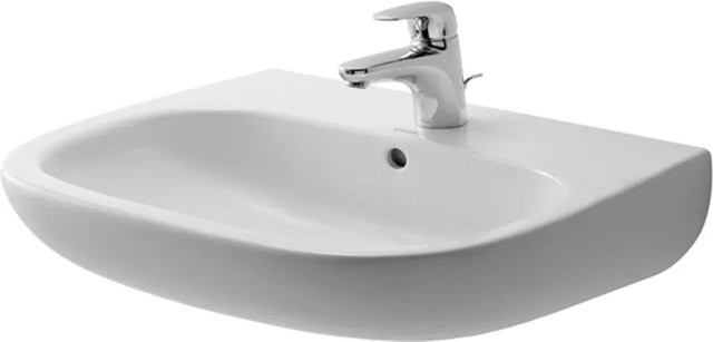 Duravit Waschbecken D-Code in Weiß mit Überlauf, Breite: 60 cm, Tiefe: 46 cm, Höhe: 17,5 cm - Bild 1