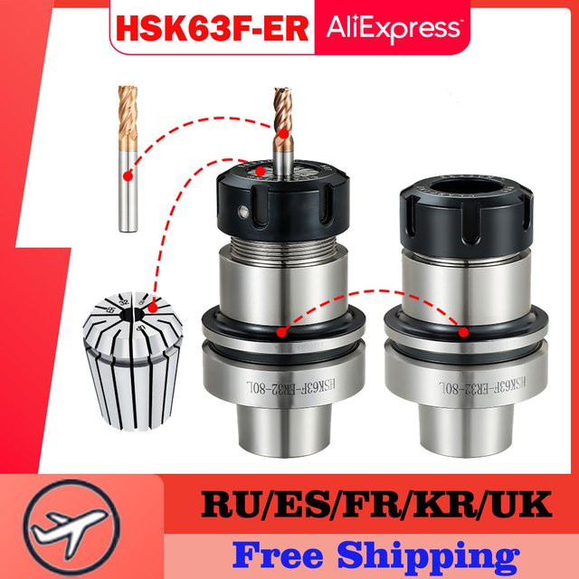 QIYI HSK63F Werkzeughalter für ER16 ER25 ER32 ER40 Spannzangen zur Holzbearbeitung - Bild 1
