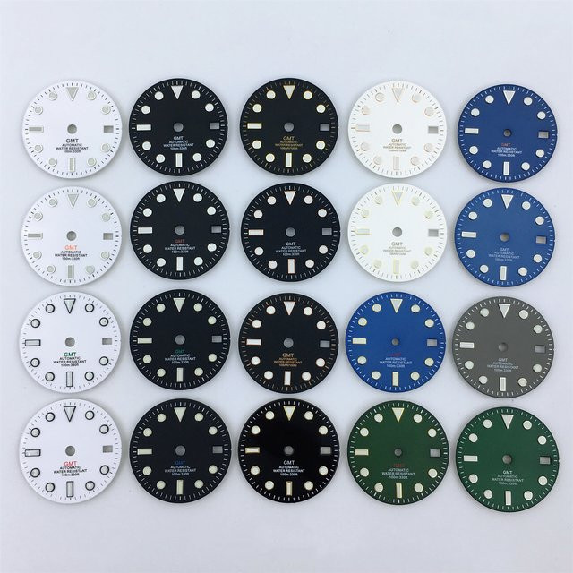 Uhrenzifferblatt NH34, 29 mm, grün leuchtend, passend für NH34 GMT-Uhrwerk - Bild 1