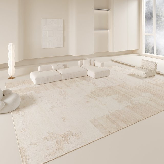 VIKAMA Moderner Minimalistischer Teppich in Beige, Weich und Schallabsorbierend, Rechteckig für Wohnzimmer und Schlafzimmer - Bild 1