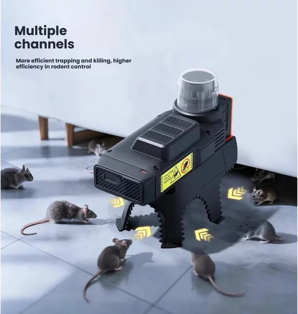 Elektrische Mausefalle von XMSJ für den Innenbereich, batteriebetriebener automatischer Rattenfänger in Schwarz - Bild 1