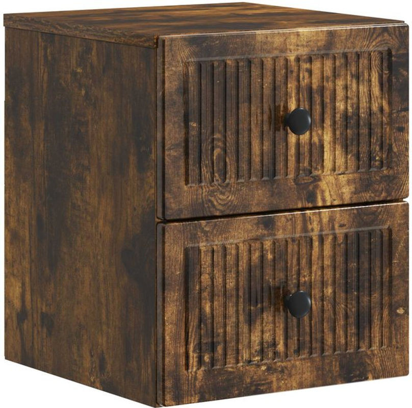 Wandmontierter Nachttisch vidaXL aus Holzwerkstoff in Geräucherte Eiche, Modern & Retro, B: 34,5 cm, T: 34,5 cm, H: 40 cm - Bild 1