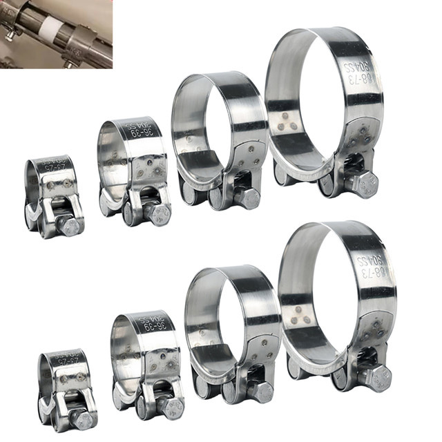Robuste Schlauchschellen aus Edelstahl 304 in Silber, verstellbarer Durchmesser 17–85 mm mit Sechskantschraube für Automobil und Sanitär - Bild 1