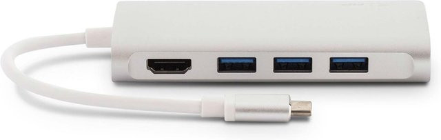 LMP USB-C Mini Dock mit Ladefunktion, HDMI, Ethernet/LAN und Thunderbolt in Silber - Bild 1