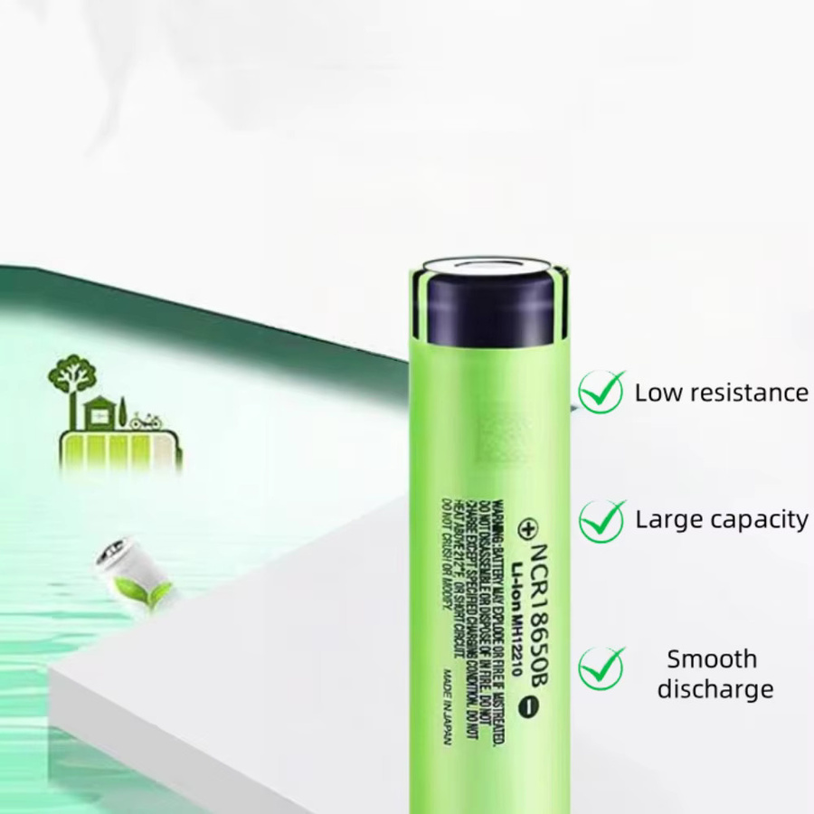 Panasonic NCR18650B Lithium-Ionen Akku 3,7V 3400mAh mit USB-C Ladegerät, Grün - Bild 2