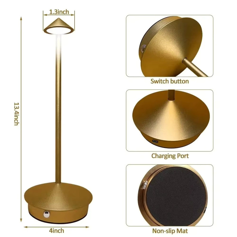 GGbingo Dimmbare LED Tischlampe mit Touch-Funktion und wiederaufladbarem Akku für den Kaffeetisch oder Schreibtisch - Bild 3