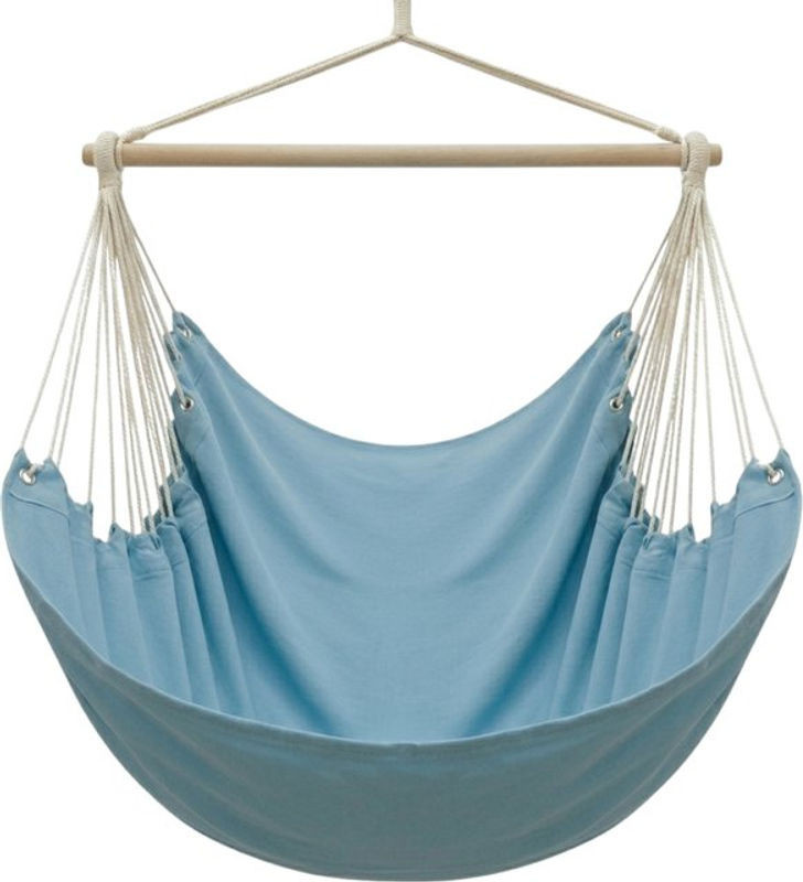 AMANKA XXL Hängesessel für 2 Personen in Blau, Bohemian Hängematte aus Baumwolle mit 360 Grad Schwenkfunktion, B/H: 185 x 130 cm - Bild 1