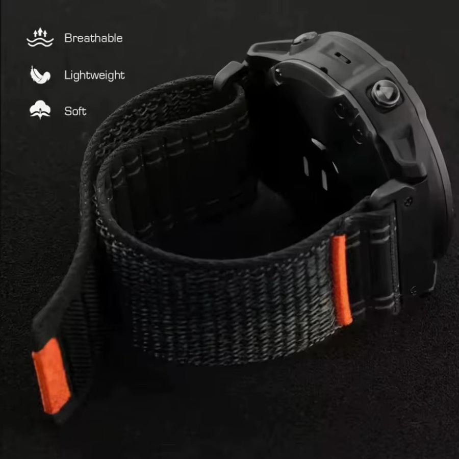 Uhrenarmband Nylon, Wellenmuster, Schwarz, Unisex - Bild 6
