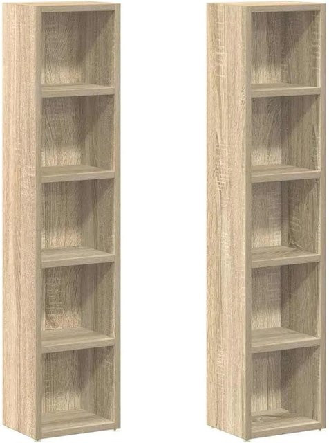 vidaXL CD-Regale 2er-Set Sonoma-Eiche, B/T/H: 21 x 16 x 93,5 cm - Bild 1