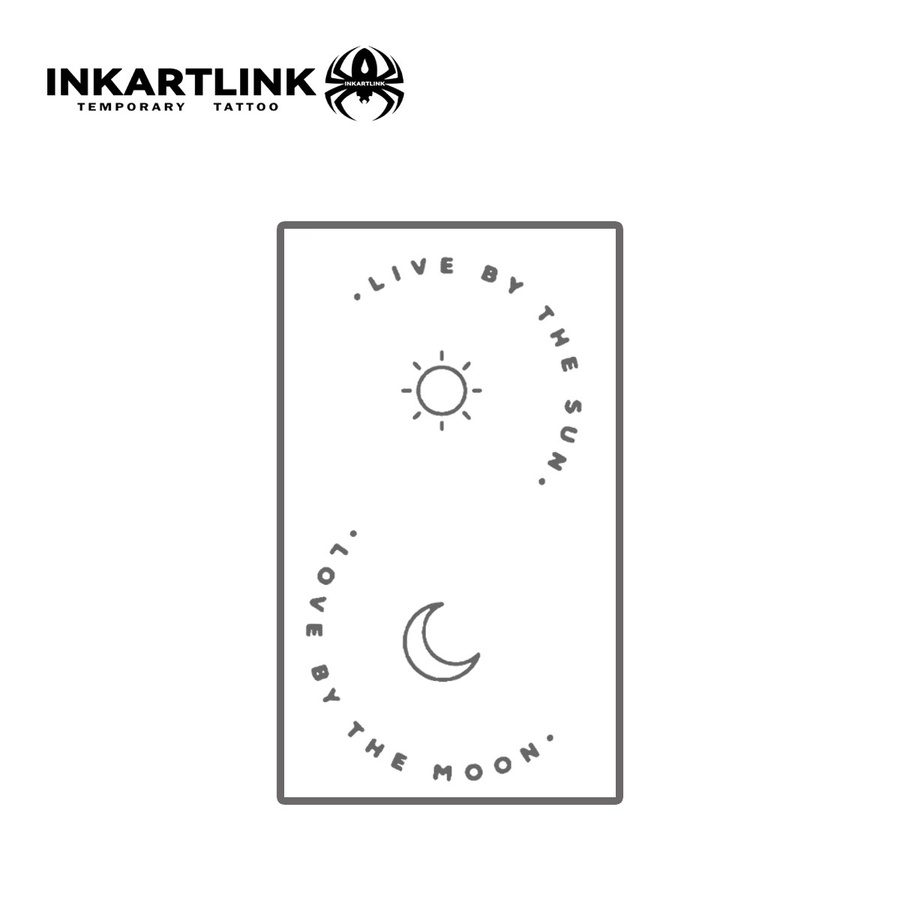 INKARTLINK Temporärer Tattoo-Aufkleber Sonne und Mond, wasserdicht, semi-permanent - Bild 3