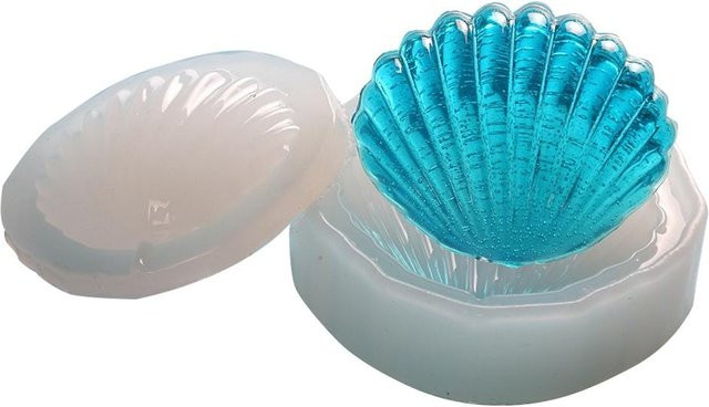 CosyHome Silikon Backform Muschelform in Blau für Fondant, Kuchen und Seifenherstellung - Bild 1
