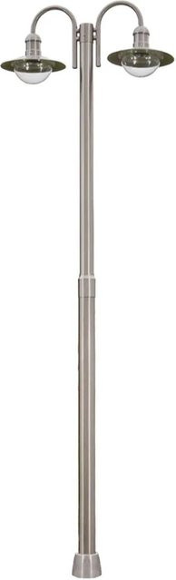 Lindby Mastleuchte Damion Außen Wandleuchte aus Edelstahl und Alu in Alu-grau Edelstahl, 2-flammig, E27, IP44, H: 230 mm, B: 120 mm, T: 64 mm - Bild 1