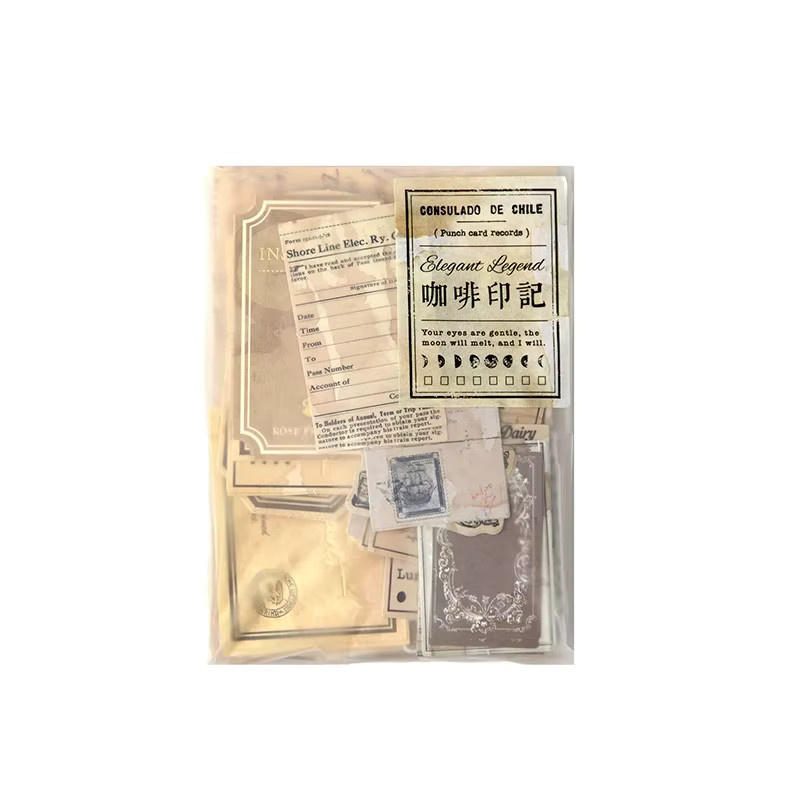 100 Stück Vintage Memo Papier Set für Scrapbooking und Junk Journal Collage in Multicolour - Bild 3