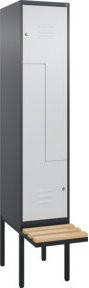 C+P Z-Spind Classic PLUS Sitzbank mit 2 Fächern und Zylinderschloss, Buche-Hartholz, B/T/H: 212 x 40 x 81,5 cm - Bild 1