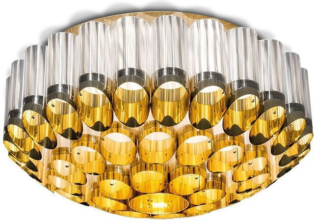 Slamp Odeon Small Deckenleuchte in Gold/Messing mit transparentem Glas und E27 Fassung - Bild 1
