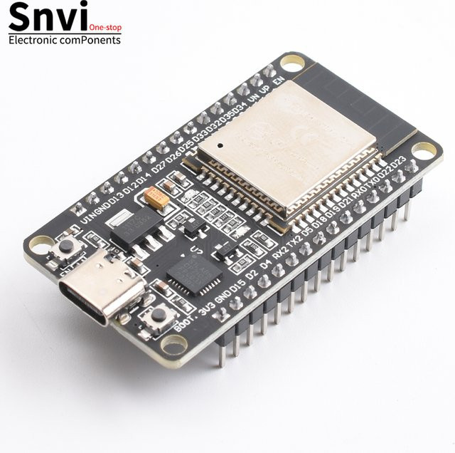 SNVI ESP32 Entwicklungsboard mit WiFi und Bluetooth in Schwarz mit USB-C oder Micro-USB Anschluss als Erweiterungsplatine für Arduino - Bild 1