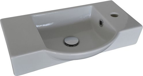 Fackelmann Waschbecken SBC Gäste Bad aus Keramik, Weiß, B/H/T: 54,5 x 14,5 x 31,7 cm - Bild 1