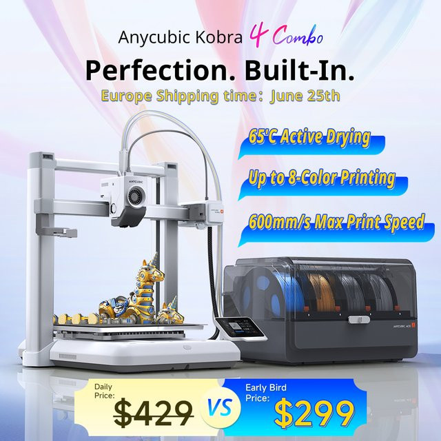 ANYCUBIC Kobra 4 FDM 3D-Drucker mit 600mm/s Schnelldruck und APP-Steuerung - Bild 1