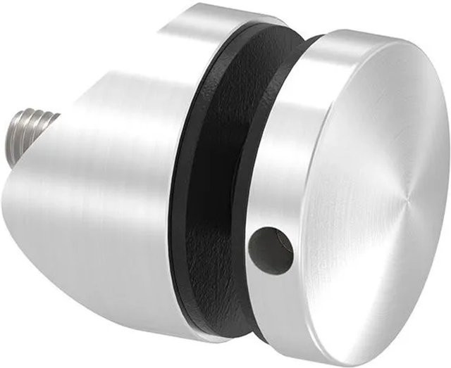 FeNau Glaspunkthalter aus Edelstahl V2A in Silber, geschliffen Korn 240, Durchmesser: 40 mm, Anschluss Durchmesser: 42,4 mm, M8 Gewinde - Bild 1