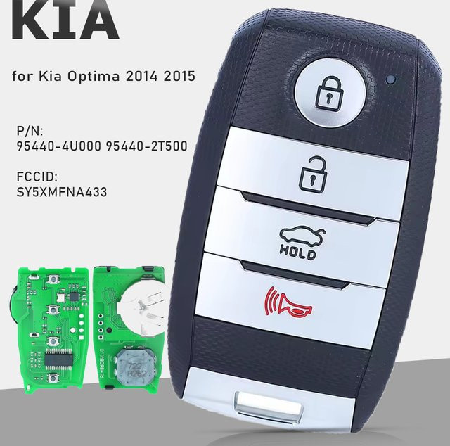 KEYECU Smart Remote Key 433 MHz ID46 4 Tasten Fob für Kia Optima 2014 2015 Schwarz 95440-4U000 95440-2T500 FCC-ID: SY5XMFNA433 - Bild 1