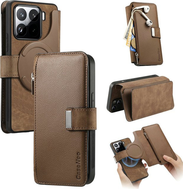 Xiaomi 2-in-1 Lederhülle mit RFID-Schutz und Magnet-Brieftasche für Xiaomi 15 15T Pro 5G in Grün - Bild 1