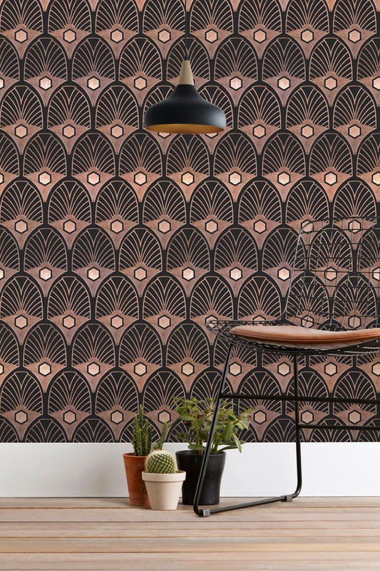 MINDTHEGAP Wallpaper Obsession WP20229 geometrische Art Deco Tapete in Braun und Multicolour, Vlies-Tapete mit abstraktem Muster - Bild 2