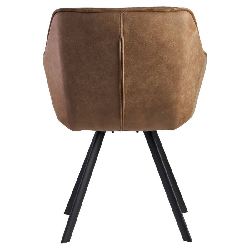 Wohnling Polsterstuhl aus Stoff mit Armlehnen in Braun, B/H/T: 60 x 85 x 64 cm - Bild 2