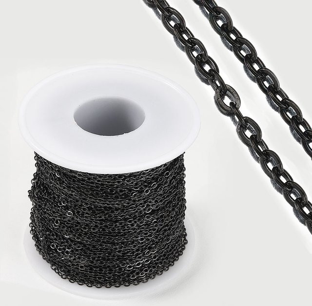 Ailimi Halskette Edelstahl, Schwarz, O-Form, Unisex - Bild 1