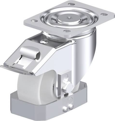 Blickle Stahlblech-Lenkrolle LH-PO 127K-FI-FS in Silber, Rad-Durchmesser: 125 mm, Tragfähigkeit: 400 kg - Bild 1